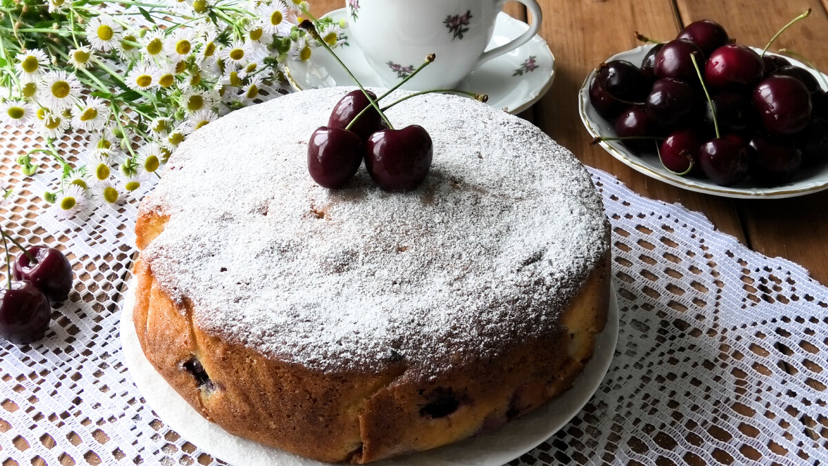 Потрясающий воздушный пирог с Кокосом🥥 и Черешней🍒 | ПРОСТОРЕЦЕПТ | Дзен