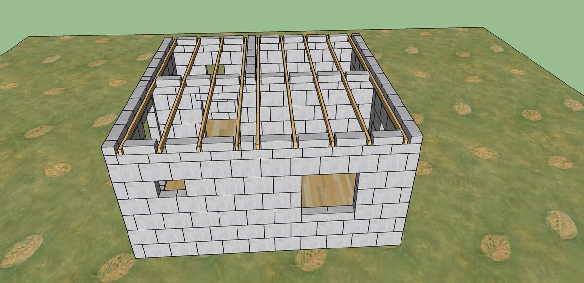 8-й ряд и балки перекрытия, в проекте