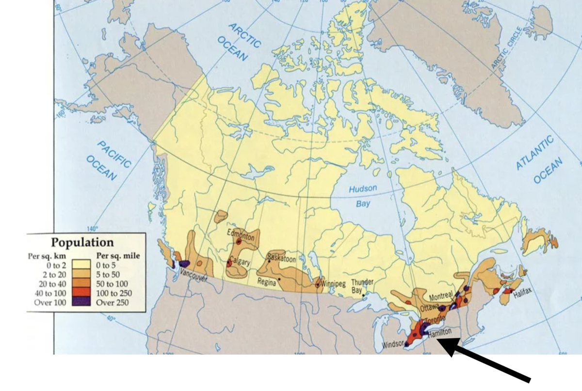 Численность городов северной америки. Карта плотности населения Канады. Распределение населения Канады на карте. Карта плотности населения Канады на русском. Плотность населения Канады.