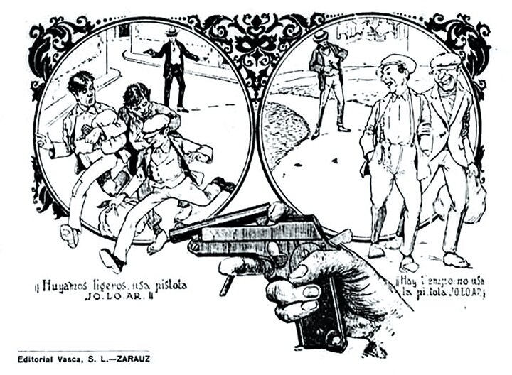 Рекалма пистолета Хо-Ло-Ар в испанской прессе.