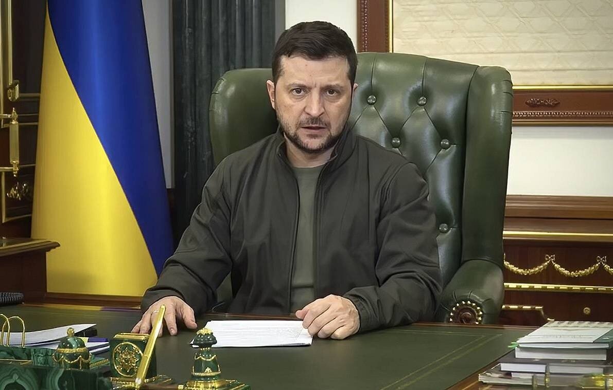    Президент Украины Владимир Зеленский  Ukrainian Presidential Press Office via AP