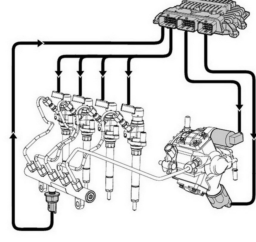 Схема топливной системы дизельного двигателя фольксваген