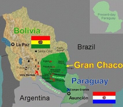 Область Гран-Чако - главный предмет спора в Чакской войне