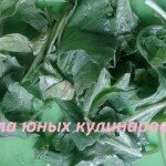1. Зелень редиски перебрать, вымыть и порезать крупными кусками. Можно просто немного порвать ее руками.
