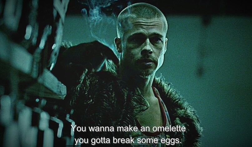 Кадр из фильма «Бойцовский клуб» (1999)