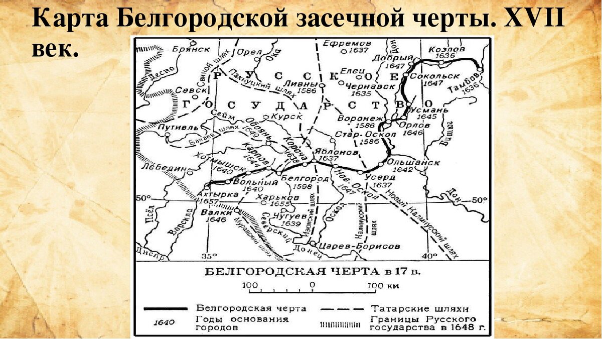 Засечная черта белгород карта