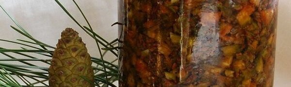 Здравствуйте, дорогие читатели. В последние годы все больше внимания уделяется натуральным фитопрепаратам для решения проблем со здоровьем. При этом не нужно искать никакой экзотики. Достаточно оглянуться вокруг, присмотревшись повнимательнее. Природа позаботилась, чтобы все необходимое было под рукой. Сегодня речь пойдет о сосновых шишках. Их лечебные свойства известны давно и с успехом применяются для борьбы как с самими заболеваниями, так и с их последствиями. Наибольшей популярностью в народе пользуется настойка из шишек сосны на водке — рецепт,  которой и будут рассмотрен ниже. Когда и как собирать сосновые шишки

Для сбора нужно выбирать деревья обыкновенной сосны, которые произрастают в экологически незагрязненных районах. Так, поблизости не должно находиться не только каких-либо производств, но и автотрасс. Больше всего ценятся молодые шишки с семенами.

Они должны быть еще закрытыми. Если разрезать такие плоды надвое, то будет выделяться смолистое вещество, обладающее особыми целебными качествами. Потому к сбору лучше приступать в середине лета, продолжая его до сентября. Согласно некоторым источникам, делать это лучше в период, соответствующий летнему солнцестоянию, которое приходится на 22 июня.

Зеленые сосновые шишки, в лечебных целях, собирают с мая по июнь.

    Читайте в рубрике: Сосновые шишки — лечебные свойства.

Молодые сосновые шишки не следует высушивать. В отличие от большинства других фитопрепаратов, наибольшую пользу они приносят именно в свежесобранном виде. Конечно, их не употребляют в исходном состоянии.

Сосновые шишки лечебные свойства

Сырье используют для приготовления настоев, спиртосодержащих настоек, отваров, сиропов (так называемого соснового меда) и даже целебного варенья. Но, допускается применение и сухого продукта. Тогда неспелые шишки измельчают и засушивают.

Если же время летнего сбора давно прошло, то в лечебных целях можно использовать и пустые одревесневшие шишки. Хотя они уже лишились и смолы, и своего семени, но некоторые полезные свойства все же сохранились.

Следует отметить, что в народной медицине используют и другие части сосны – почки, молодые побеги, сосновую пыльцу, хвою, кору, смолу. Но лечебные свойства у них разнятся. Так, если шишки применяют для воздействия на сердечно-сосудистую систему, то почками больше лечат дыхательные пути.
Химический состав

В состав шишек сосны входит множество биологически активных веществ и необходимых для организма нутриентов.

    Дубильные соединения.

    Терпены.

    Смолистые вещества.

    Органические кислоты, включая омега-ряд.

    Флавоноиды.

    Эфирные масла (скипидар).

    Углеводы.

    Фитонциды.

    Горечи.

    Витамины – А, К, С, Р, В-группа.

    Минеральные соли.

    Алкалоиды.

    Растительные жиры.

Особого внимания заслуживают эфирные соединения. Смолистый сок шишек содержит борнеол, пинен, борнилацетат, лимонен и другие терпенины.
Настойка из шишек сосны на водке — рецепт, польза, применение

Свойства сосновых шишек.

Богатый химический состав шишек обеспечивает фармакологическое действие, оказываемое этим продуктом.

Он проявляет следующие свойства:

— противовоспалительные;

— антисептические;

— успокаивающие;

— отхаркивающие;

— мочегонные;

— очистительные;

— противосклеротические;

— желчегонные;

— тонизирующие;

— иммуномодулирующие;

— противоцинготные;

— инсектицидные;

— общеукрепляющие.
Для чего применяются

Уникальный состав и широкий спектр фармакологических эффектов позволяет с высокой эффективностью использовать сосновые шишки для лечения различных заболеваний и их последствий.

Настойка из сосновых шишек на водке

Препараты на их основе наиболее действенны при:

— простуде, бронхите, туберкулезе, воспалении легких;

— суставных поражениях, включая ревматоидные и варикозные проявления;

— инсульте;

— воспалительных поражениях мочевой системы;

— анемии;

— проблемах со щитовидной железой;

— холецистите;

— гиповитаминозе, общей ослабленности организма;

— гипертонической болезни;

— атеросклерозе;

— наличии воспалительных процессов в ЖКТ;

— кожных повреждениях;

— болевом синдроме.
Настойка из шишек сосны на водке для сосудов и от инсульта

Активные соединения, входящие в состав сосновых шишек, имеют особое свойство – они способны очищать кровь, регулируя холестериновый показатель. Препараты на их основе используют как для лечения атеросклероза, так и для предупреждения появления склеротических образований.

Также исследователями была выявлена удивительная особенность этого растительного продукта, которая стала активно использоваться для ликвидации последствий инсульта. Дело в том, что в результате нарушения мозгового кровообращения в послеинсультный период наблюдается стремительное отмирание клеток мозга.

Содержащиеся в молодых шишках особые танины блокируют ферментативную активность, вызывающую этот процесс. Таким образом удается не только затормозить его, но и стимулировать восстановление мозговых клеток.

Для этих целей используют настойку из сосновых шишек. Ее готовят из невызревших плодов сосны. Они должны быть вполне оформившимися, уже затвердевшими, но еще не раскрывшимися. Желательно собирать небольшие шишки, величиной до 5 см. Более крупные, уже успевшие покраснеть, плоды также можно использовать. Но они немного менее эффективны.

Рецепт приготовления целебного средства очень прост.

    Вымойте 5 зеленых шишек.

    Порежьте сырье на большие куски и пересыпьте в стеклянную емкость с крышкой.

    Залейте его стаканом качественной водки или разведенным до соответствующей концентрации (40 %) этиловым спиртом и укупорьте тару.

    Уберите готовящееся средство подальше от солнца и настаивайте две недели, периодически взбалтывая.

    Готовый препарат профильтруйте.

    Принимать настойку следует по маленькой ложке перед едой. В профилактических целях достаточно одного раза в день, а для лечения рекомендуется трехразовый прием.

При отсутствии особых противопоказаний и каких-либо неожиданных реакций прием настойки можно продлевать до полугода. Для лечения сосудов и помощи больным в восстановлении после перенесенного инсульта, желательно применять такое средство в комплексе с другими препаратами. У многих пациентов после оздоровительного курса улучшалась синхронизированность движений, речь, общее состояние.
Настойка из зеленых шишек сосны на водке — рецепт, как принимать

Нужно учитывать, что зеленый оттенок будут иметь молодые шишки первого года плодоношения. Потом они станут красноватыми. Наибольшую ценность имеют именно «первородные». Но и красные достаточно эффективные. Главное, чтобы они не остались без семян.

Если собранные шишки оставить для просушивания в исходном виде, они раскроются и семя высыпется. Потому нужно дробить их пред просушкой. Хранят такое сырье в стеклянных банках в течение года. Но, все же лучшим вариантом будет задействование свежих шишек.

Считается, что использование спиртовой основы способствует усилению лечебных свойств сосновых шишек. Это касается, главным образом, терпеновых соединений, которые содержатся в эфирных маслах. Потому чаще используются именно настойки на шишках.
Как правило, их принимают внутрь для:

— улучшения состояния сосудов;

— очищения кровяного русла от излишков холестерина;

— профилактики инсультов;

— реабилитации после мозговых кровоизлияний.

Нужно учитывать, что при регулярном приеме средства, даже несмотря на содержание в нем спирта, давление у больного будет значительно снижаться. Но именно в качестве гипотензивного препарата настойка, как и любое лекарство на спирту, не используется. С этой целью лучше использовать отвар или же настой.

    Читайте в рубрике: Сосновые иголки — лечебные свойства. 

Применяется средство и наружно. Здесь используются его обезболивающие, противовоспалительные и антисептические свойства. Также такие компрессы, примочки и растирки оказывают согревающее, местное раздражающее и отвлекающее действие.

Настойка из сосновых шишек на водке

Помимо описанного выше способа изготовления настойки, существует еще несколько рецептов, применяемых для различных нужд.

    Свежие шишки вымыть, измельчить и залить водкой в соотношении 1:10. В теплом месте средство настаивается в течение недели. Его нужно регулярно встряхивать. Готовое лекарство процеживают. Принимать его надо по маленькой ложке трижды в день. Курс лечения – от трех недель.

    Цельные шишки промывают и заливают водкой так, чтобы полностью покрыть ею сосновое сырье. Настойка готовится в течение сорока дней. После ее можно принимать внутрь по маленькой ложке несколько раз в день при инсульте. Также средство используется для растирания пораженной недугом половины тела.

    В стеклянную емкость поместите стакан разжиженного меда и 200 мл водки. Всыпьте сюда 7-8 чистых шишек. Уберите посуду в темное место, отличающееся прохладой, и выждите три недели. Готовую медово-водочную настойку принимают раз в день по большой ложке натощак.

    10 шишек залить полулитром спирта (70%) и настоять 10 дней. После лекарство нужно процедить и прибавить к нему маленькую ложку яблочного уксуса. Пьют средство на ночь, смешивая с горячим чаем чайную ложку настойки.

Хотелось бы предостеречь от самоназначения и самолечения. Никогда не стоит пренебрегать врачебной консультацией. Также не нужно использовать настойку для монотерапии. Наилучший эффект всегда дает комплексный подход к лечению.
Другие лечебные средства на основе шишек

Не всем показано применение спиртосодержащих лекарств. Тогда можно воспользоваться одним из предложенных ниже рецептов.

    В 0,5 л воды помещают 5 незрелых свежих шишек и кипятят несколько минут. После отвар настаивают не менее часа и процеживают. После каждого приема пищи следует принимать его по четверти стакана. Указанное средство эффективно при инсультах, инфарктах, гипертензии, гастрите, наличии язвенной болезни. А для приготовления ванночек используется более насыщенная концентрация средства. Его готовят из расчета 1 ст. нарезанных шишек на каждый литр воды. Настаивать такой отвар нужно в два раза дольше.

    Стакан молока соединяют с 2-3 нарезанными шишками и кипятят 20 мин. Пьют в теплом виде с добавлением меда перед сном как средство от кашля.

    Килограмм невызревших шишек засыпьте таким же количеством сахара и долейте воды, чтобы покрыть сырье. Прокипятите на слабом огне минут 15 и отставьте. Процедуру повторяют 2-3 раза в день в течение трех дней. Готовое средство консервируют, как обычное варенье.

    Сварите сироп из воды и сахара (1:1), влейте горячим в измельченные шишки, чтобы покрыть их, дайте настояться. Средство применяют для лечения простуды и нарушений в ЖКТ!

Противопоказания

Казалось бы, что столь полезный натуральный продукт не может причинить вред. Но это не так. Высокое содержание эфирных соединений и других биологически активных веществ накладывает ограничения на прием препаратов, полученных из сосновых шишек. Принимать их нельзя в таких случаях.

    Маленьким детям, не преодолевшим семилетний возрастной барьер. Спиртосодержащие средства детям давать вообще нельзя.

    Женщинам в период вынашивания ребенка, а также — молодым матерям, которые кормят грудью.

    Людям преклонного возраста.

    При наличии хронических почечных и печеночных поражений.

    Пациентам с диагнозом «нефропатия».

    При стенокардии.

    Аллергикам принимать с осторожностью, начиная с минимальных дозировок.

    При индивидуальной непереносимости и запрете на алкоголь.

В случае побочного реагирования организма может появиться: тошнота, головная боль, кишечные расстройства, раздражение мочевого пузыря. Перед тем, как приступать к приему препаратов, необходимо проконсультироваться с врачом.