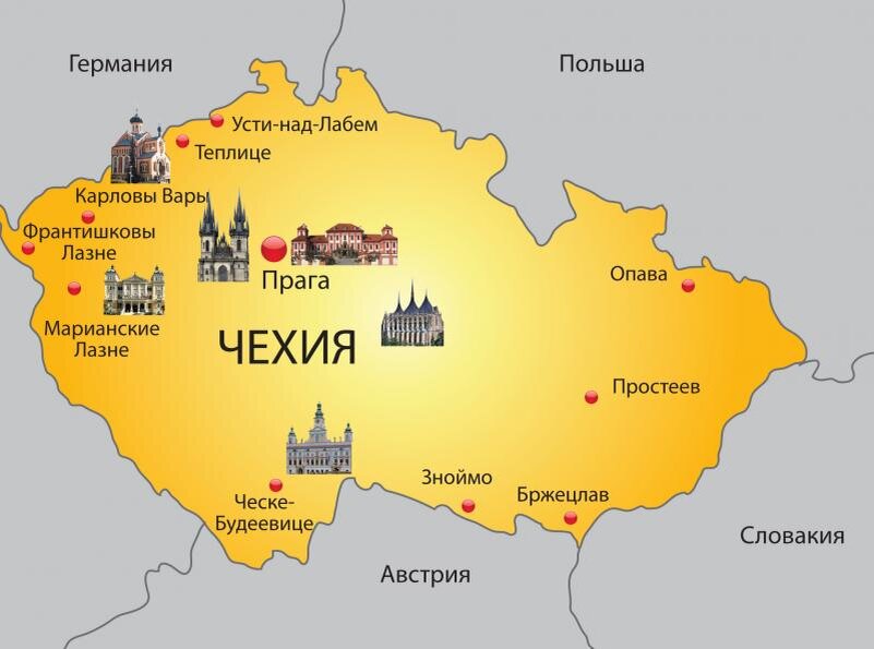 Чехословакия столица какой. Политическая карта Чехии. Географическое положение Чехии карта. Карта современной Чехии. С кем граничит Чехия на карте