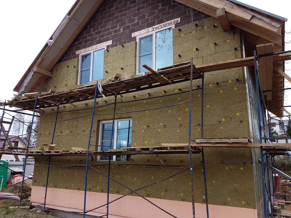 утепление фасада дома
 