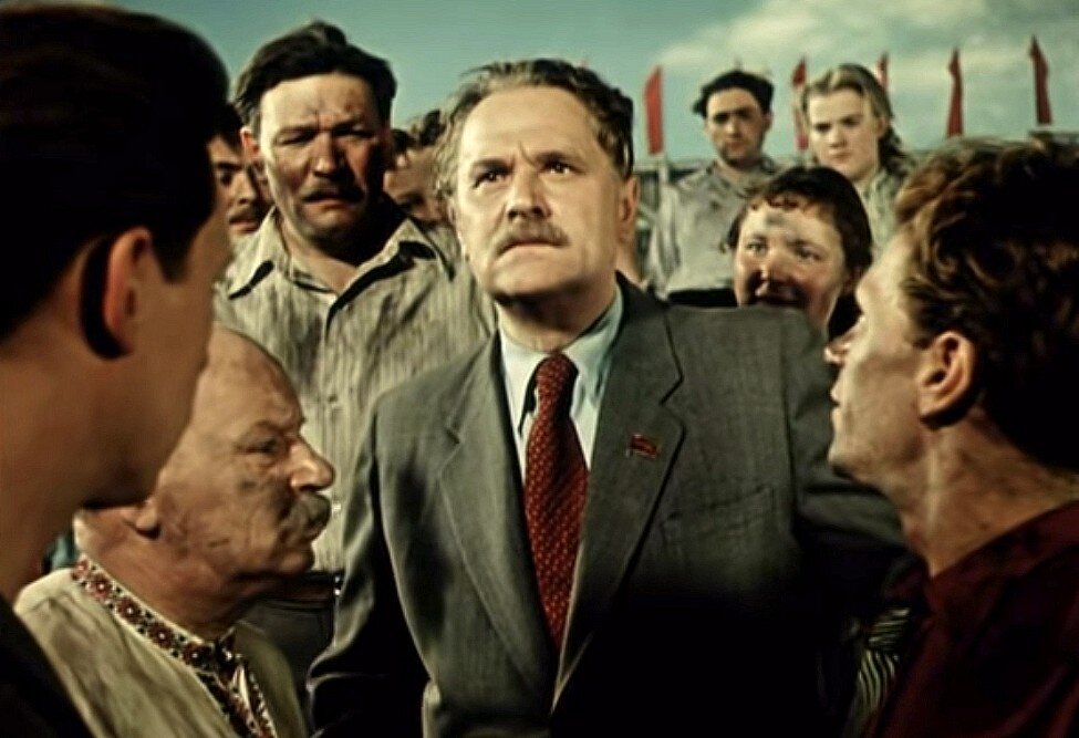 Кадр из фильма «Первый эшелон», 1955 г.