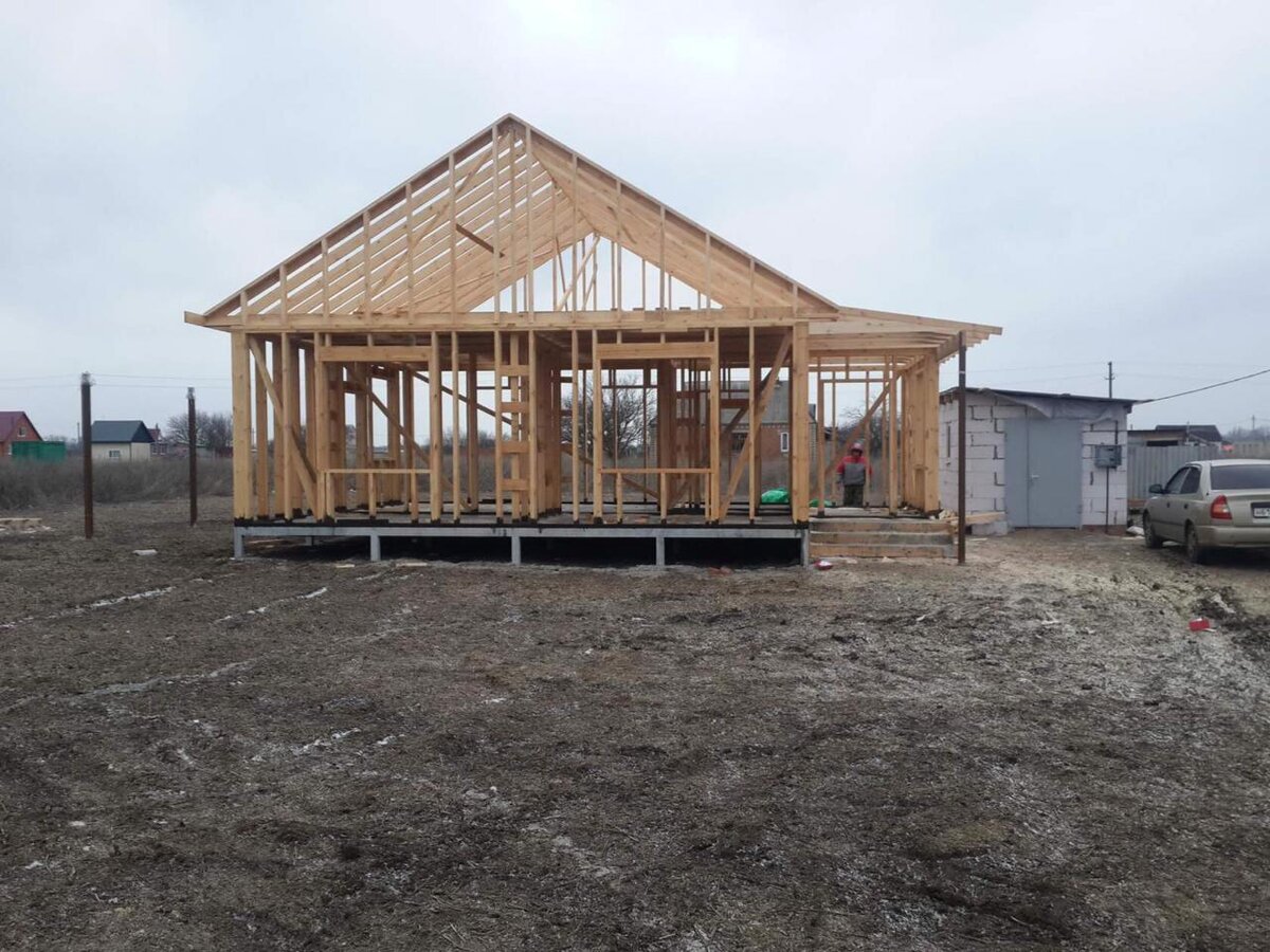 дом родственницы на стадии строительства