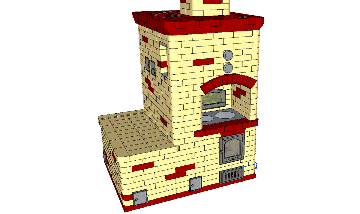Проекты печей плит. Печь Теплушка 15. Порядовка русской печи "Теплушка 15".