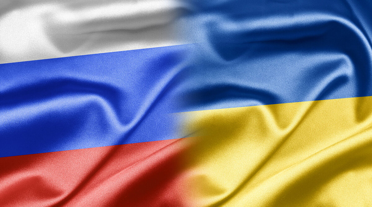 Флаг России и Украины