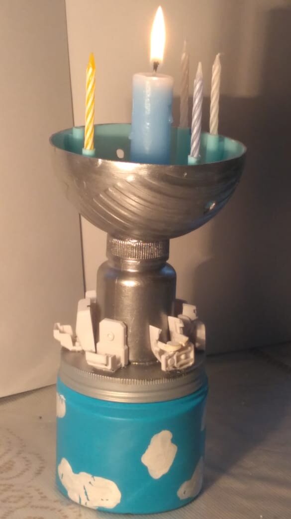 Подсвечник  телескоп  Виктория. Поделка автора.