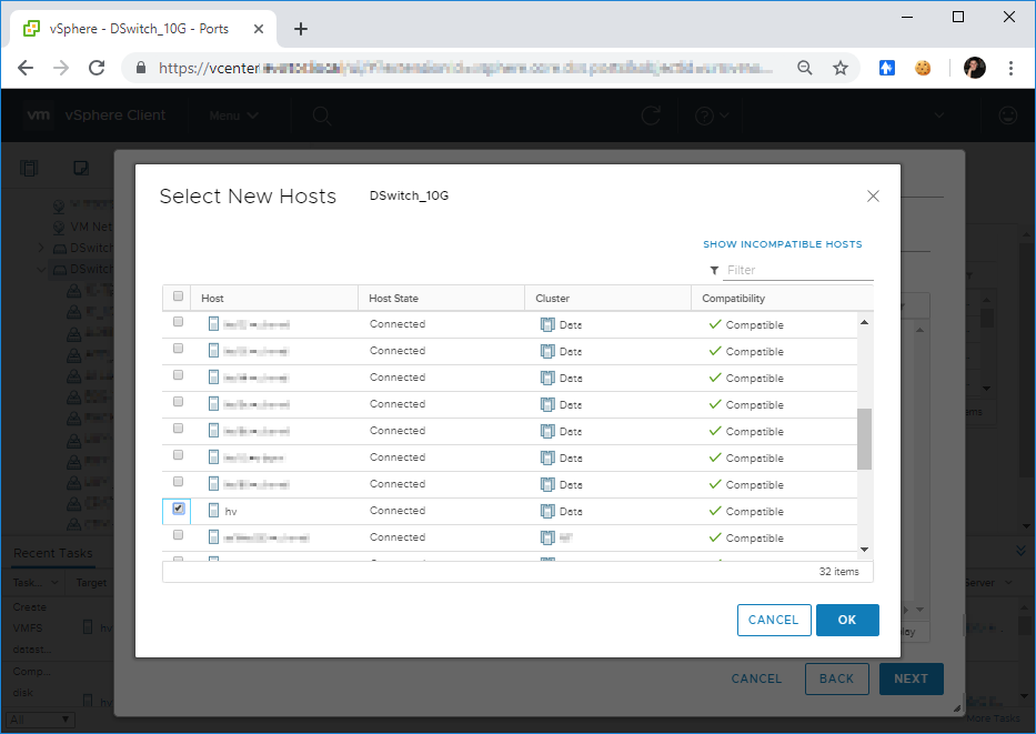 Configure host