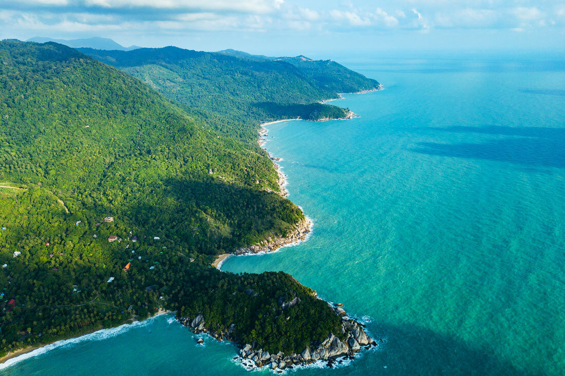 Побережье Пангана с высоты птичьего полёта.