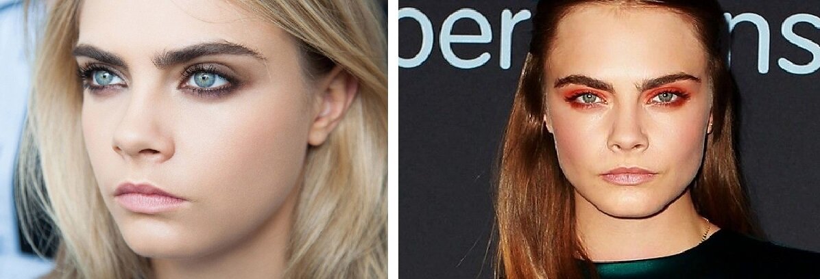 Бежевые тени и тени красно-рыжие