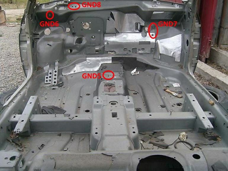 Основные точки крепления массы
