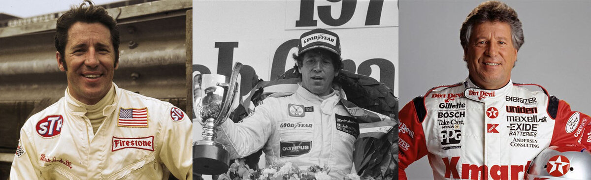 Марио Андретти в свой дебютный сенон, чемпион Ф-1 1978 г. и последний сезон в Индикарах 1994 год.