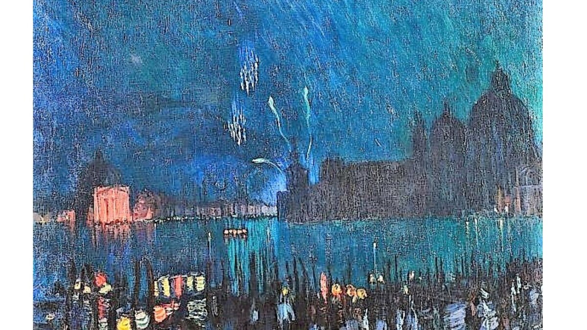 Венеция. 1913 г (фейерверк) Картина написана крупными мазками, но как легко за ними разглядеть набережную с соборами!