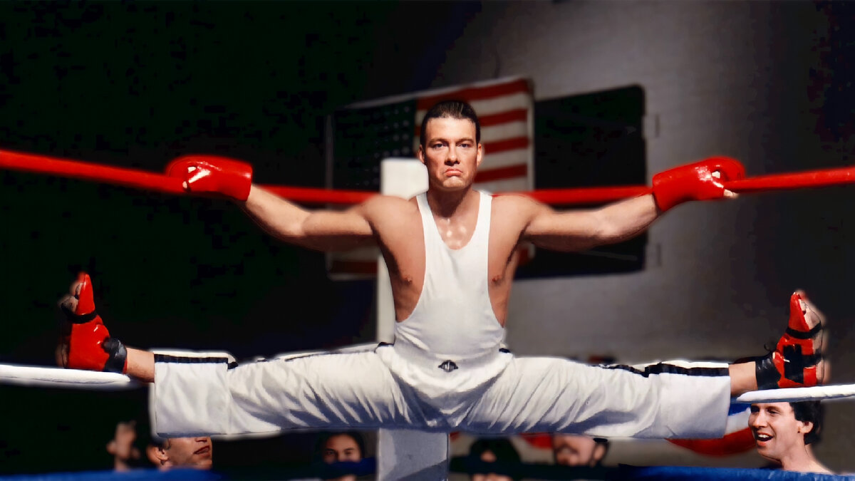 Кадр из кинофильма «Не отступать и не сдаваться» (1986). 