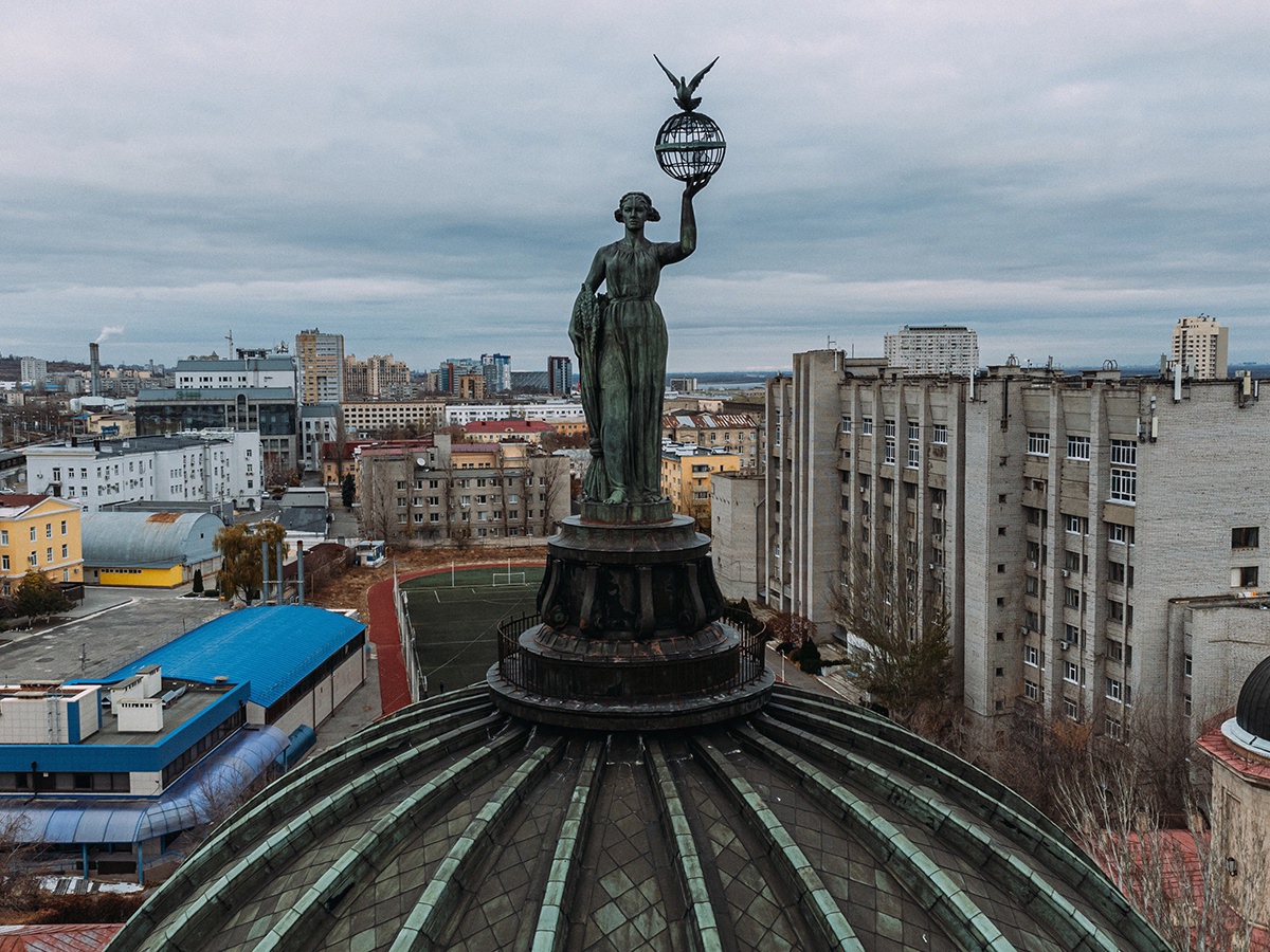 Женщина с приподнятой руки выпускает голубя мира