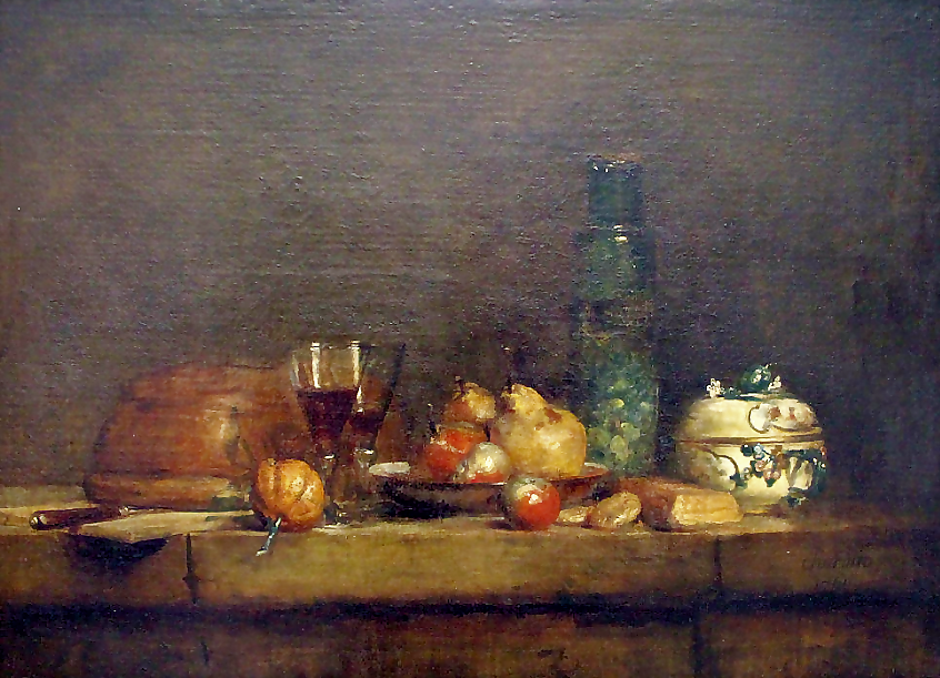 Жан-Батист-Симеон Шарден, «Ваза с оливками», 1760, холст, масло, 71 х 98 см, Лувр, Париж, Франция