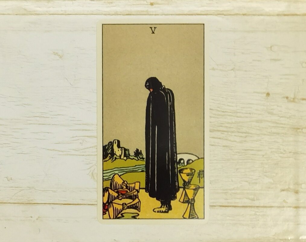 Аркан "5 Чаш". "Таро Райдера-Уэйта".