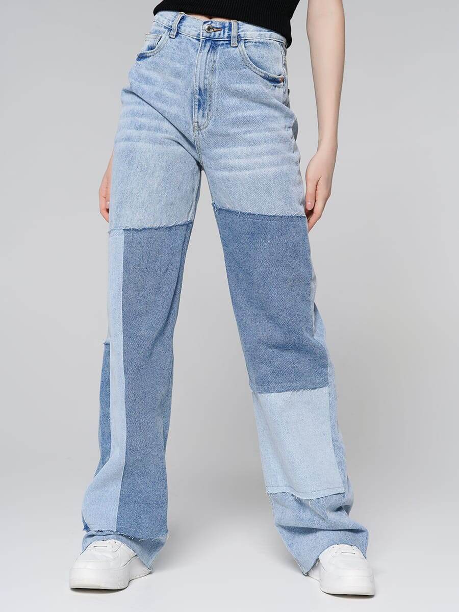 джинсы в стиле пэчворк