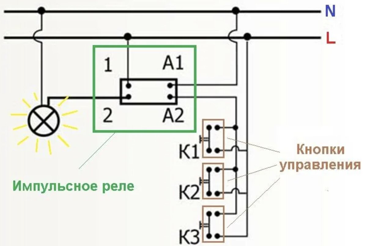 Как подключить проходное реле