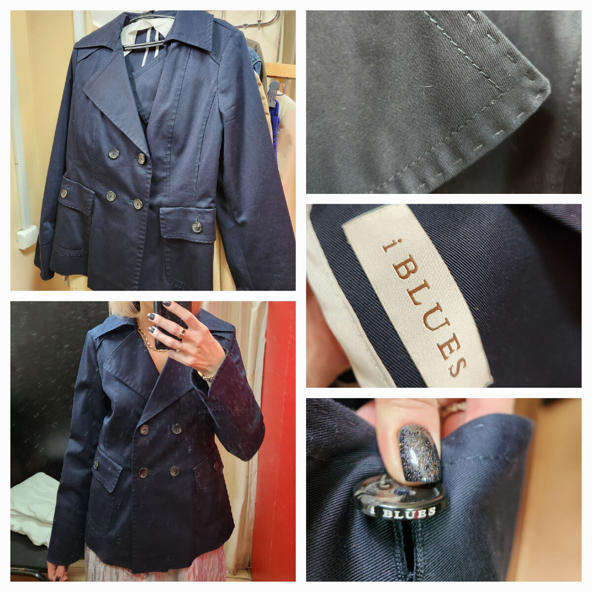 Его выбрали исключительно из-за строчки на воротнике . Напомнила  мне о строчке Max Mara. Очень плотный без подкладки. И знаете сколько стоит ? 100 рублей 👏🤗