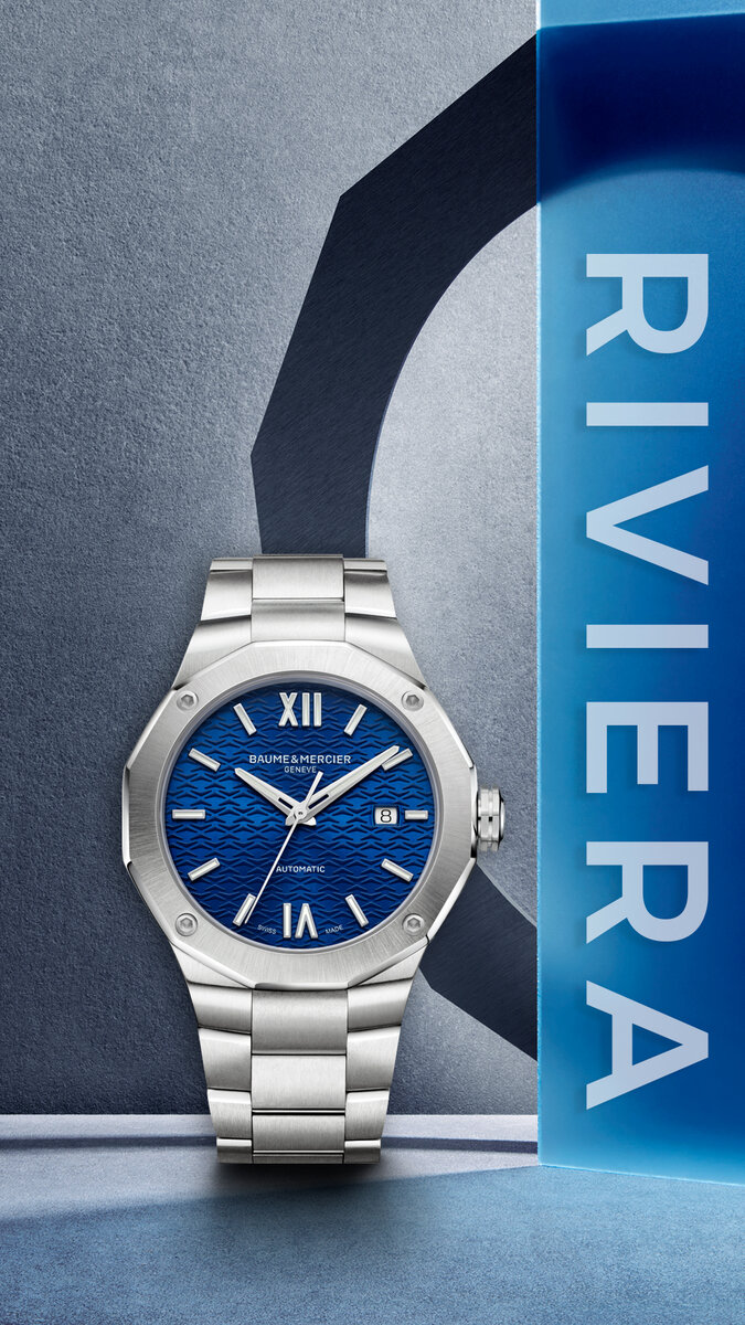 Baume & Mercier 10620 со стальным браслетом и синим циферблатом