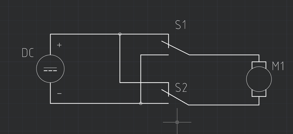 Управление двигателем с помощью двух тумблеров