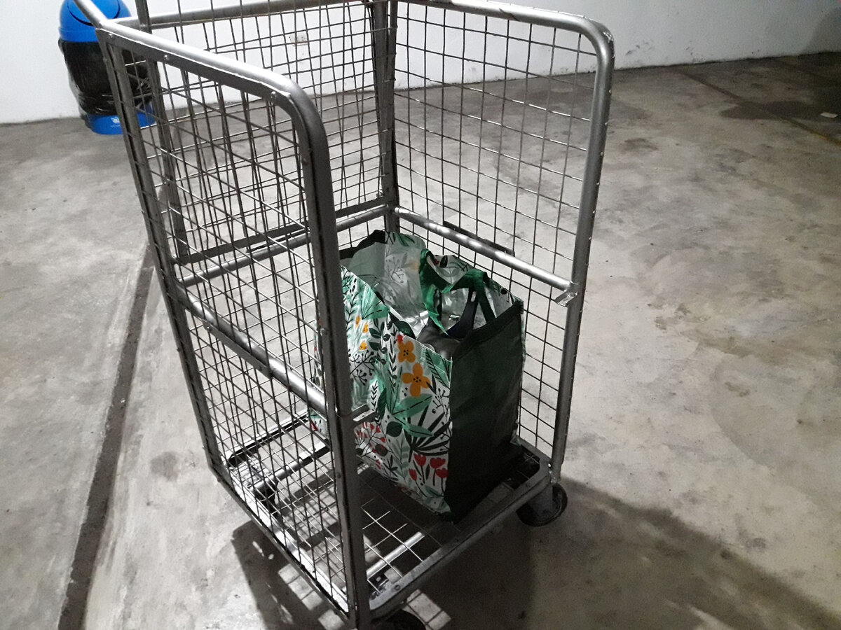 Такую тележку мы загоняем в квартиру, загружаем, спускаем вниз к машине и перекладываем. В новом доме тоже есть такая тележка. На ней мы  вещи завозим сразу в комнаты и там сгружаем. 