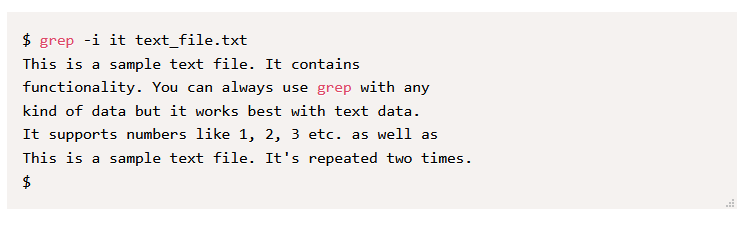 $ grep -i [pattern] [file]