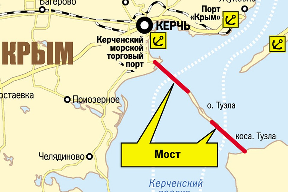 Карта крыма проливы. Карта Крымского моста через Керченский пролив на карте. Карта Крыма с мостом через Керченский пролив. Карта Крымский мост через Керченский пролив. Крымский мост на карте Крыма.