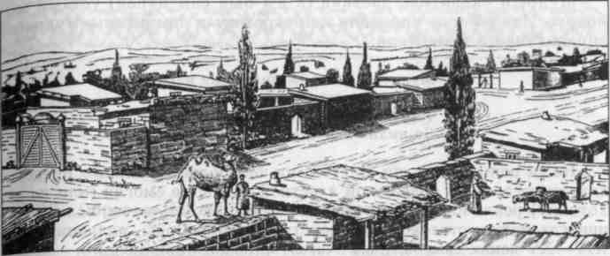 Вид золотоордынского города (реконструкция)