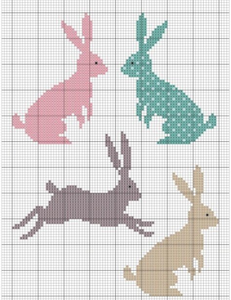Подбора схем для вышивки крестом: Кролик — символ года
