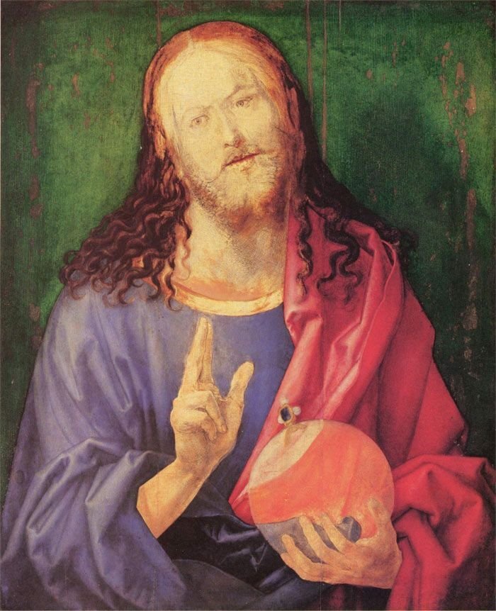      Сальватор Мунди Альбрехта Дюрера (1471-1528) До 1505, масло на липовом дереве, 58,1 × 47 см (22,8 × 18,5 дюйма) Музей Метрополитен
