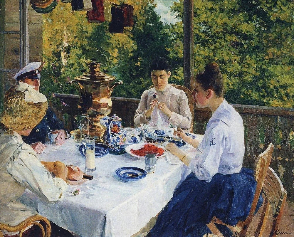К. Коровин, "За чайным столом",