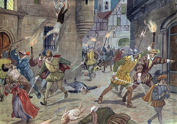 23-24 августа 1572 г. Варфоломеевская ночь в Париже.