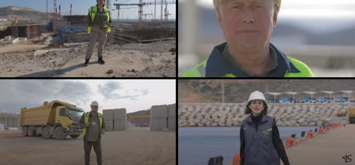 И наши строители строят там огромную мощную атомную станцию.