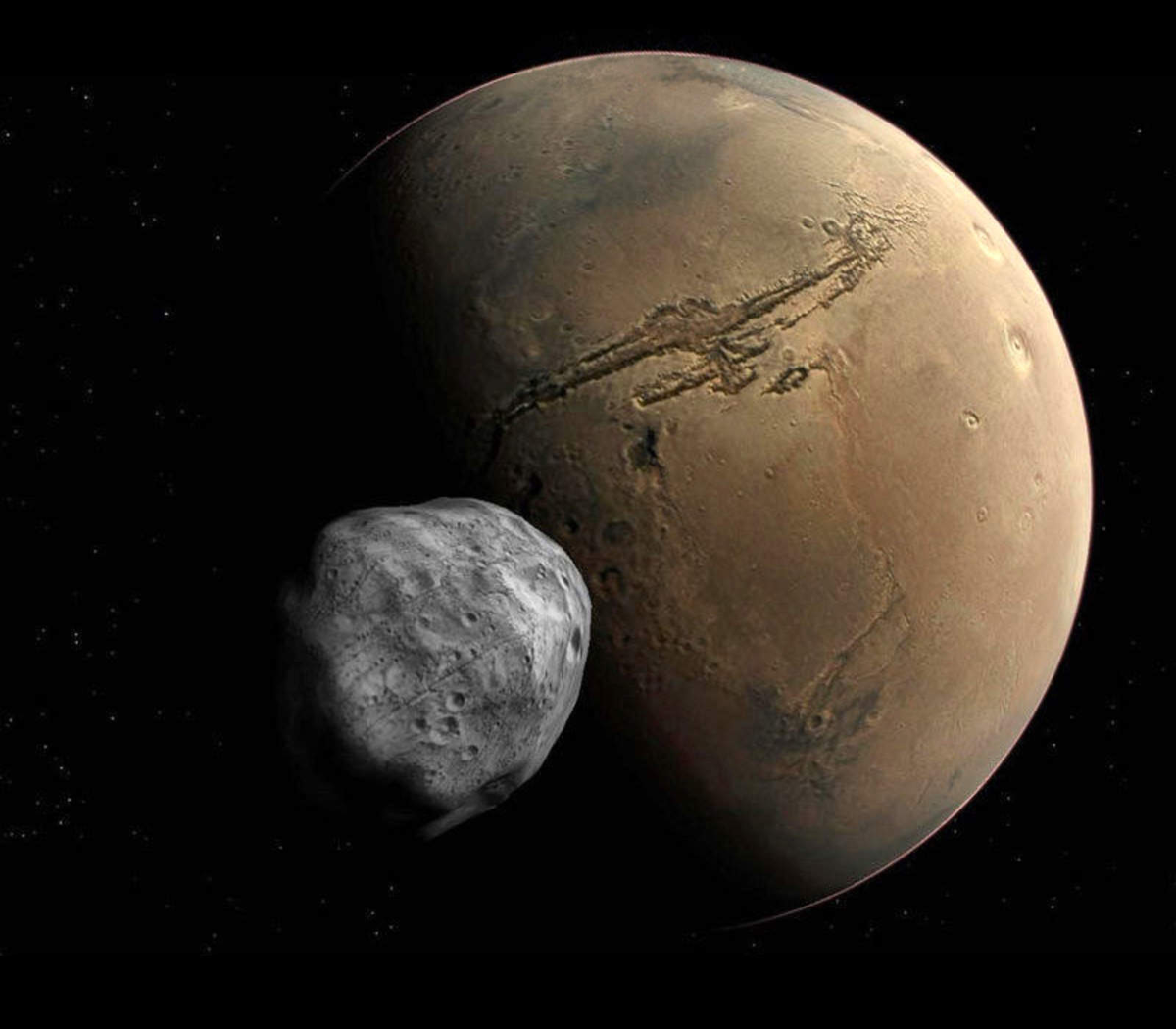Страх и ужас спутники какой планеты. Деймос (Спутник Марса). Фобос Спутник Марса. Марс и Луны Фобос. Марс – красная Планета спутники.