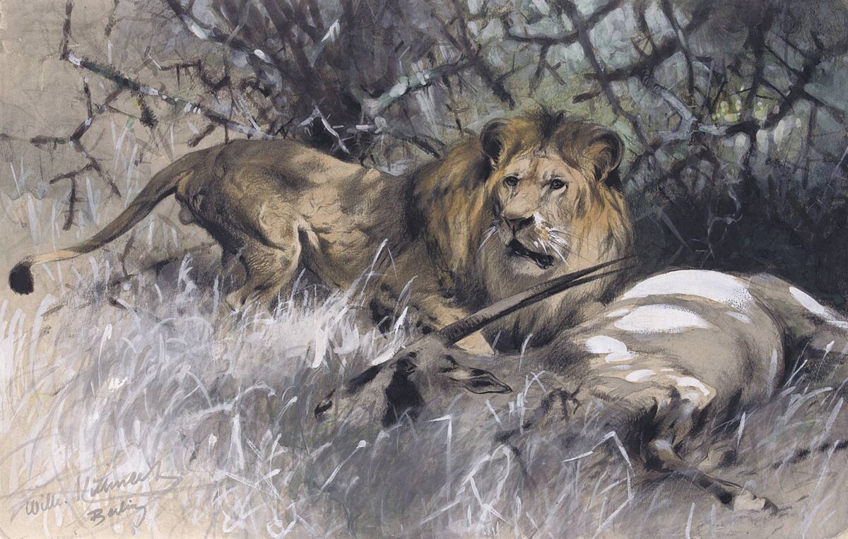 Вильгельм Кунерт (1865-1926) - львы.