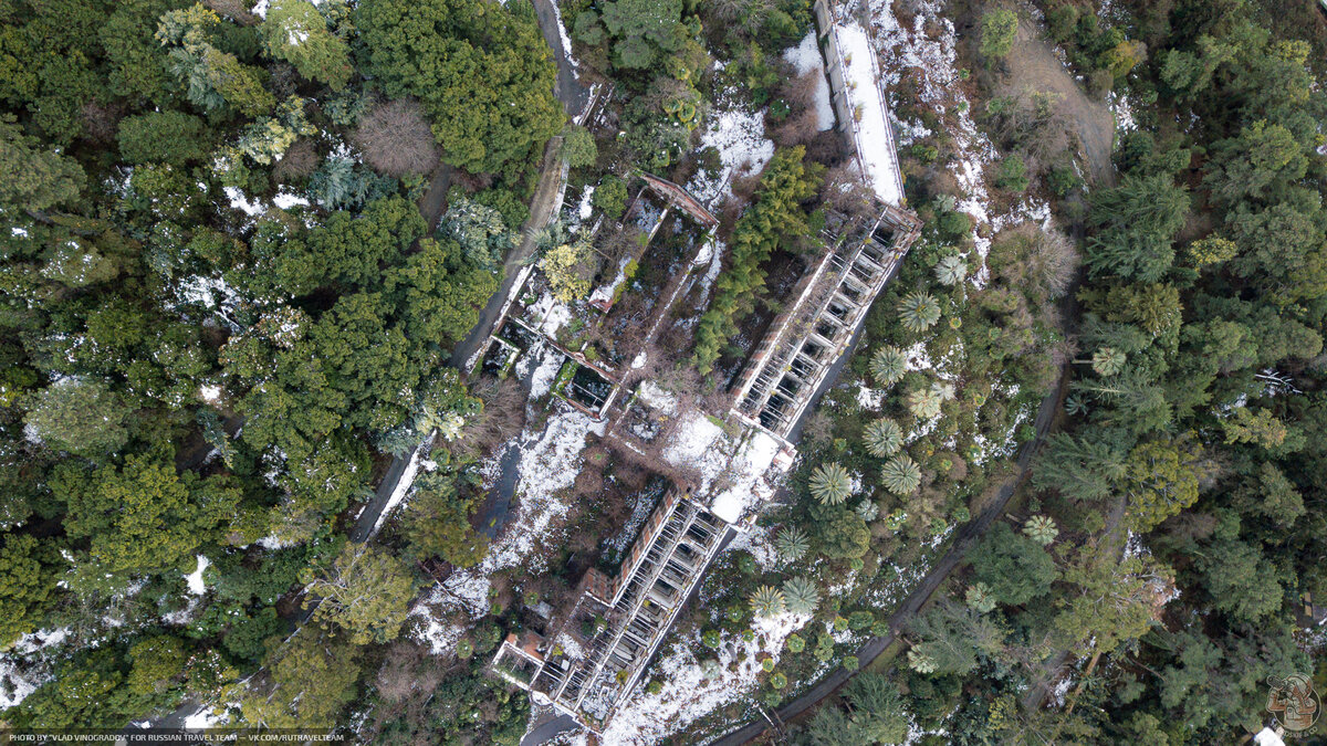 Заброшенный «красный корпус» санатория им. Ленина — аэрофотосъёмка