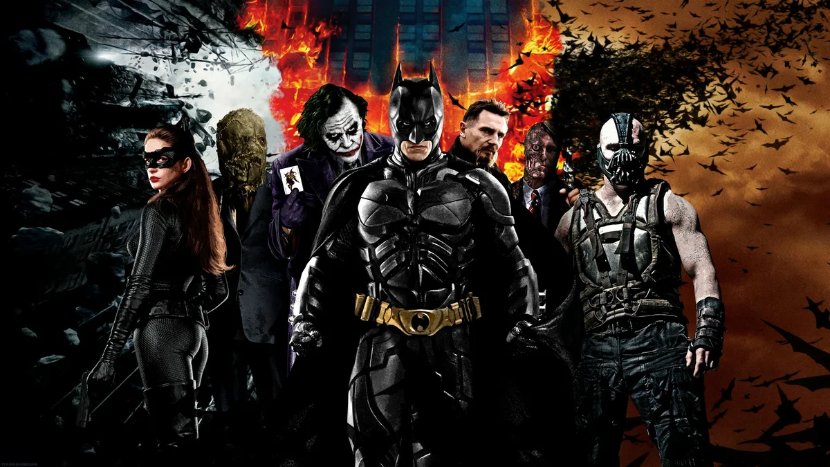 Бэтмен и герои фильма.