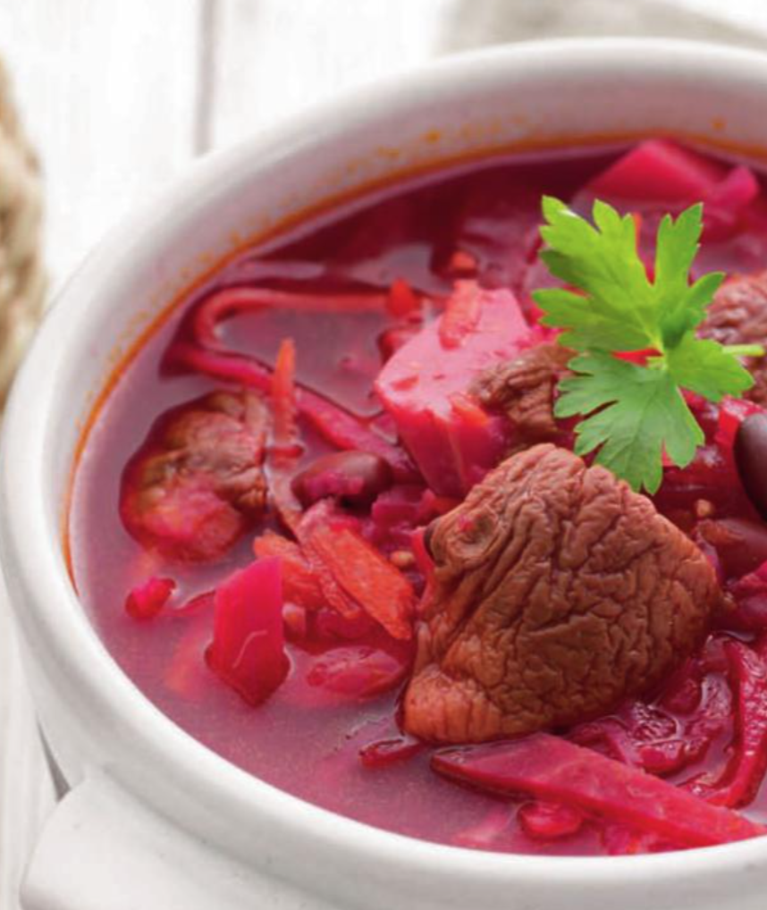 БОРЩ С ФАСОЛЬЮ И ГРИБАМИ