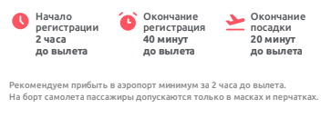 В самом билете или в правилах к нему указаны сроки регистрации и выхода на посадку