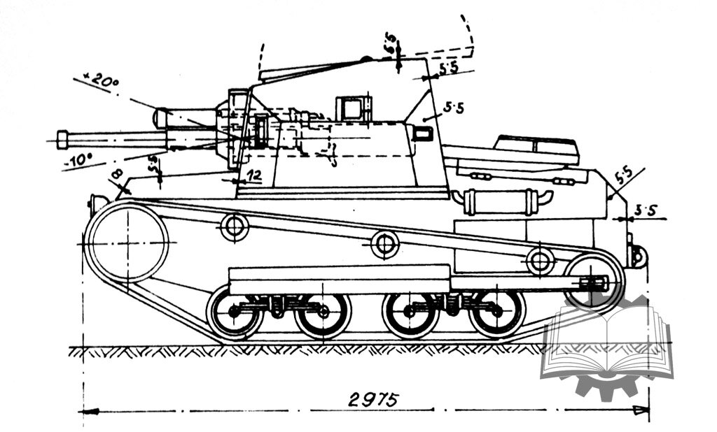 Штурмовой вариант танкетки MU-4, состояние на февраль 1935 года. Это был прямой предшественник Š-I-D.