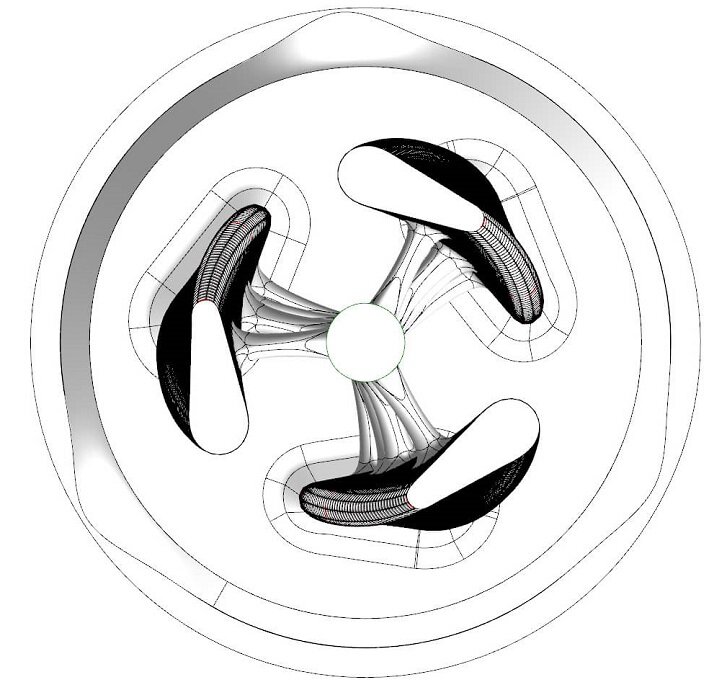 Эскиз вращающегося небоскреба, вид сверху